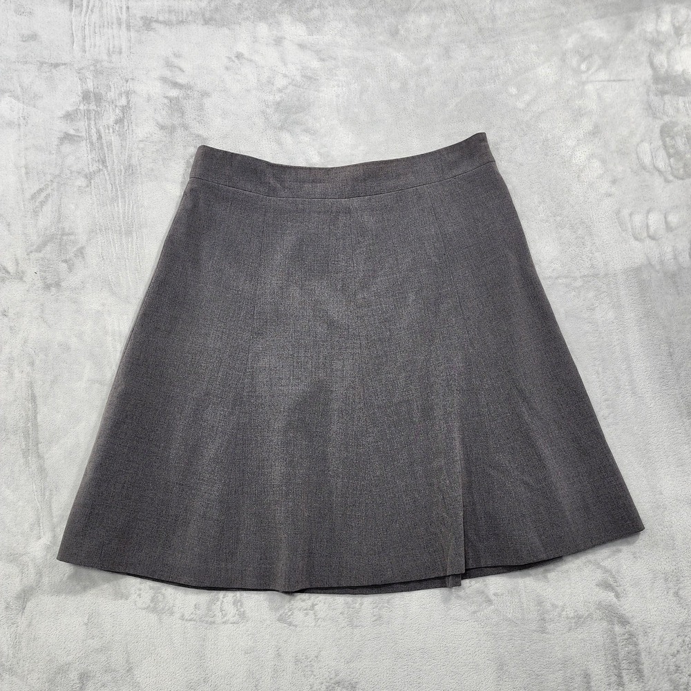 Vintage Covington Skirt Womens 16 Gray Twill A-Line Lined Stretch Office Preppy